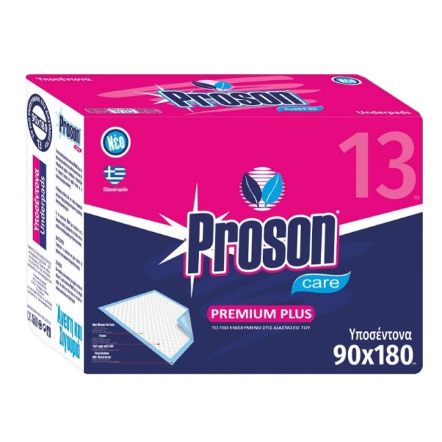 Proson Care Premium Plus, Υποσέντονα 90x180cm, 13τμχ