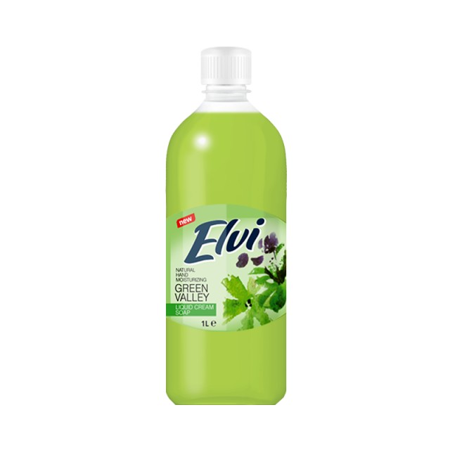 Elvi Green Valley Handwash, Ανταλλακτικό Υγρό Κρεμοσάπουνο, 1lt