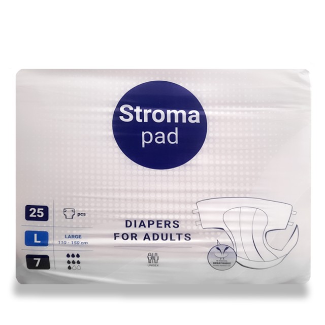 Stroma Pad Diapers, Ανοικτές Πάνες Ακράτειας Ενηλίκων Νο Large, 25τεμ.