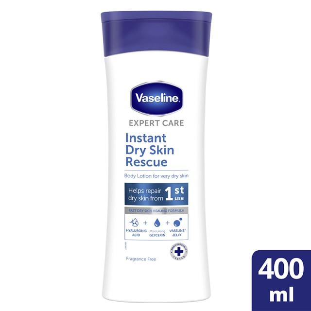 Vaseline Instant Rescue Dry Skin Body Lotion, Λοσιόν Σώματος για Επανόρθωση της Ξηρής Επιδερμίδας, 400ml