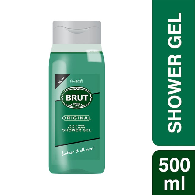 BRUT Men Shower Gel All-In-One Hair & Body Original, Αφρόλουτρο & Σαμπουάν, 500ml