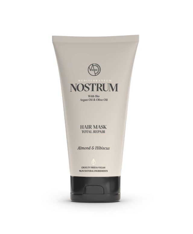 Nostrum Hair Mask Total Repair Almond & Hibiscus, Μάσκα Επανόρθωσης για Ξηρά & Ταλαιπωρημένα Μαλλιά 175ml