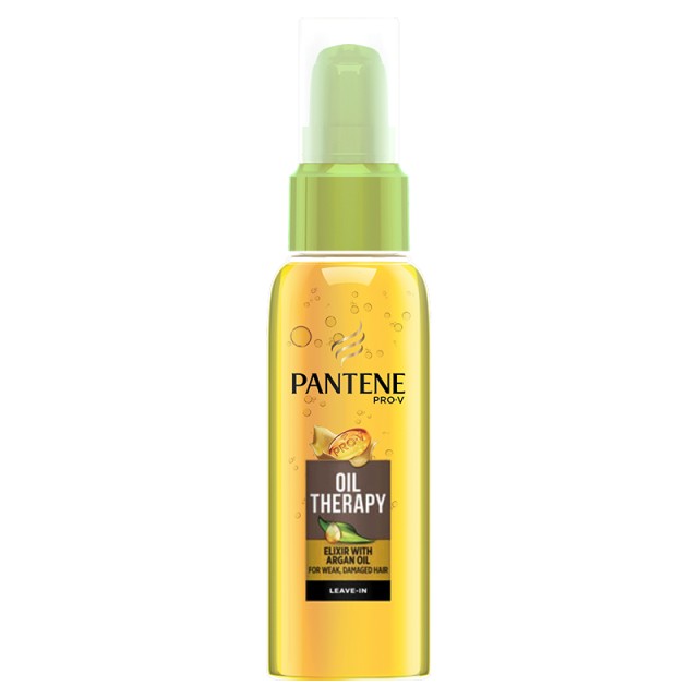 Pantene Pro-V Argan Oil Therapy Elixir, Λάδι Μαλλιών για Έντονη Θρέψη & Λάμψη στα Ξηρά & Ταλαιπωρημένα Μαλλιά, 100ml