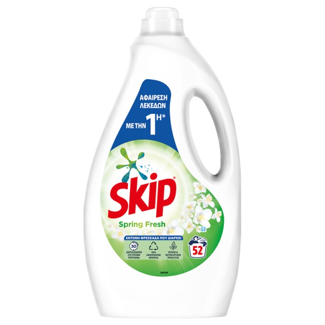 Skip Spring Fresh, Υγρό Πλυντηρίου Ρούχων, 52μεζoύρες 2,6lt