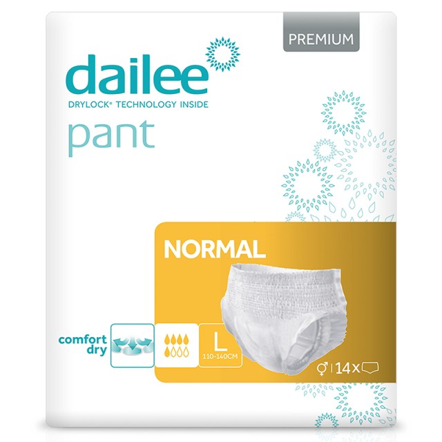 Dailee Premium Pant 5 Drops Normal, Εσώρουχα Ακράτειας Large 110-140cm, 14τμχ