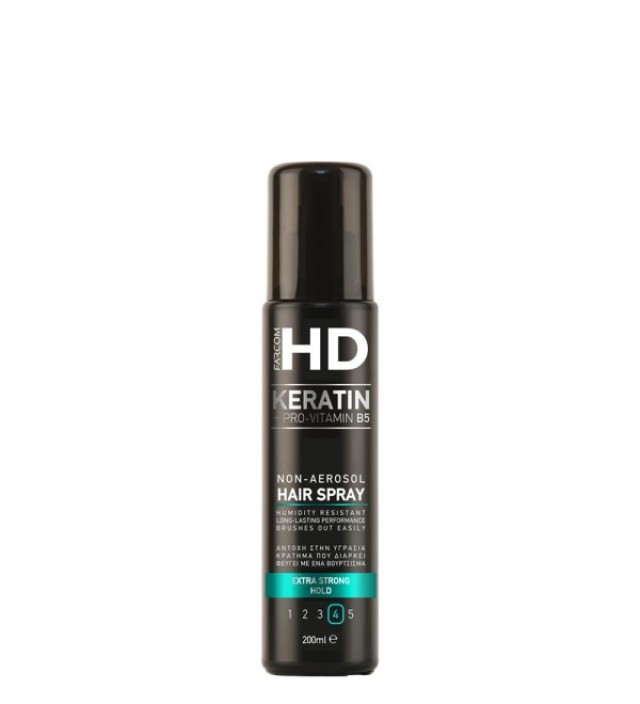 HD Keratin Non-Aerosol Hairspray Extra Strong Hold, Λακ Μαλλιών Χωρίς προωθητικά αέρια για Πολύ Δυνατό Κράτημα, 200ml