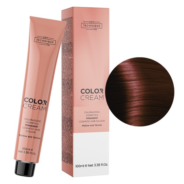 Technique Color Cream Χάλκινες Αποχρώσεις, Μόνιμη Βαφή σε Σωληνάριο, 100ml - Κόκκινο Σκούρο Χάλκινο Ξανθό 6.64