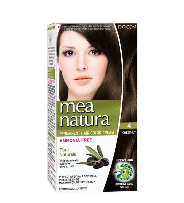 MEA NATURA Σετ Βαφής Χωρίς Αμμωνία, Νο.4 60ml