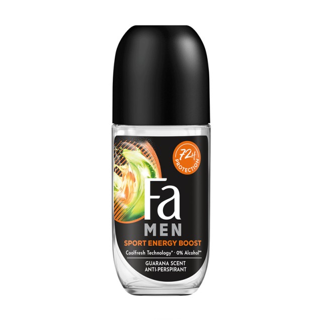 Fa Men Sport Energy Boost, Ανδρικό Αποσμητικό Roll on, 50ml