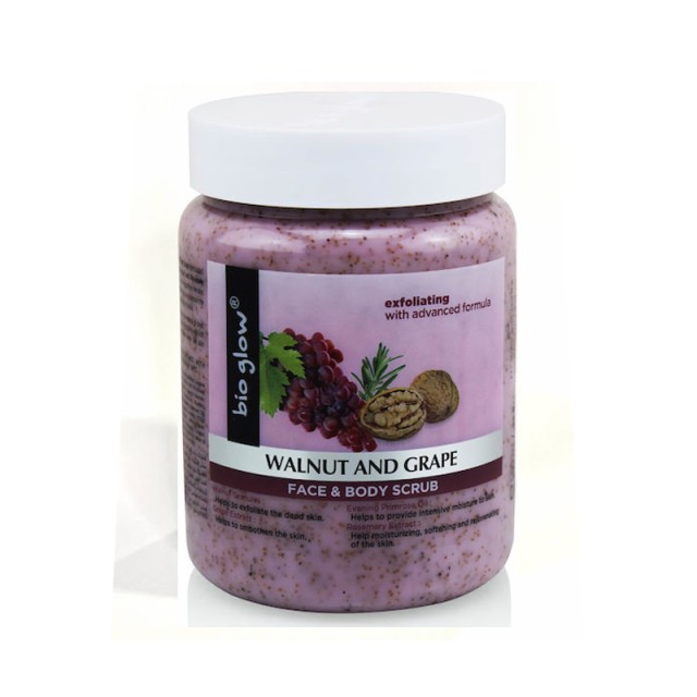 BIO GLOW Face & Body Scrub Walnut & Grape, Απολεπιστικό Προσώπου & Σώματος, 500ml