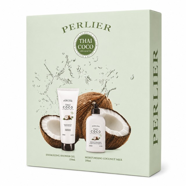 Perlier Thai Coco Gift Set, Αφρόλουτρο Thai Coco 250ml & Κρέμα Σώματος Thai Coco 250ml (ΣΕΤ ΔΩΡΟΥ)