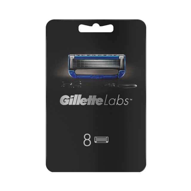 GilletteLabs Ανταλλακτικές Κεφαλές Ξυριστικής μηχανής με θερμαινόμενη μπάρα, 8τμχ
