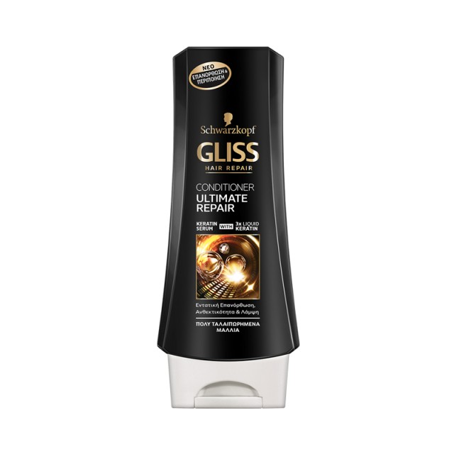 Schwarzkopf Gliss Ultimate Repair Conditioner, Μαλακτική Κρέμα Μαλλιών Προστασίας Χρώματος για πολύ ταλαιπωρημένα και πολύ ξηρά μαλλιά, 200ml