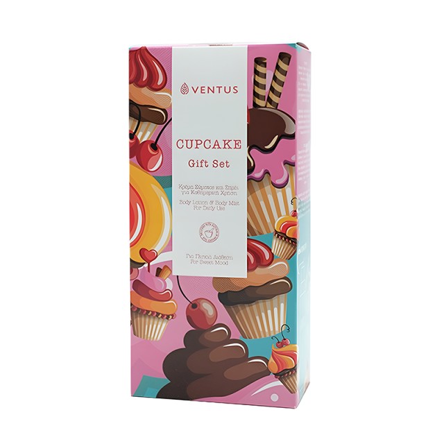 Ventus Cupcake Gift Box, Body Mist 100ml & Κρέμα Σώματος, 250ml