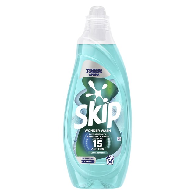 Skip Wonder Wash Ultra Refresh, Υγρό Απορρυπαντικό Πλυντηρίου Ρούχων 54μεζ. 2,16lt