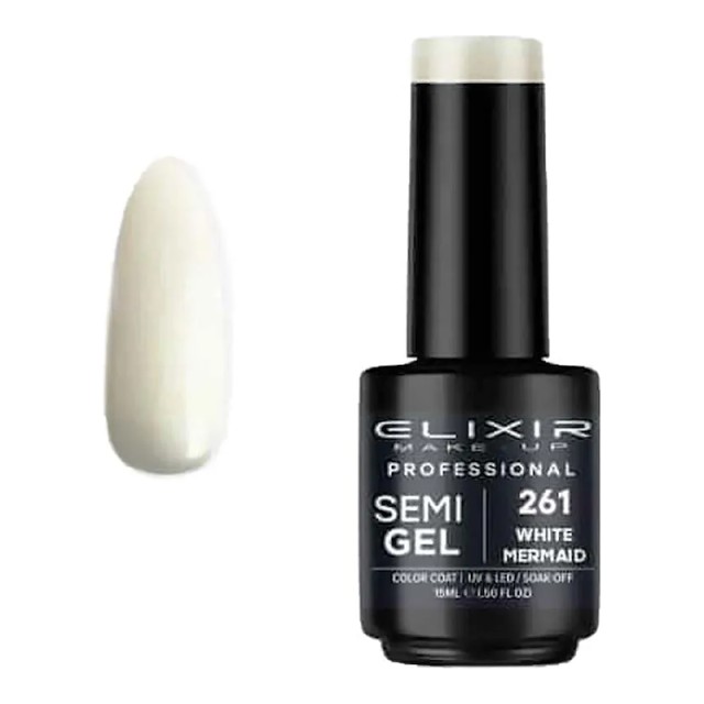 Elixir Semi Gel Νο261 White Mermaid Ημιμόνιμο Βερνίκι 15 ml