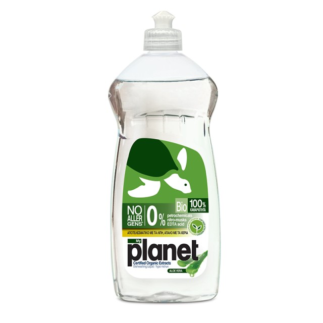 Planet Aloe Vera, Υγρό Πιάτων με Βιολογικό Εκχυλίσμα Αλόης, 625ml