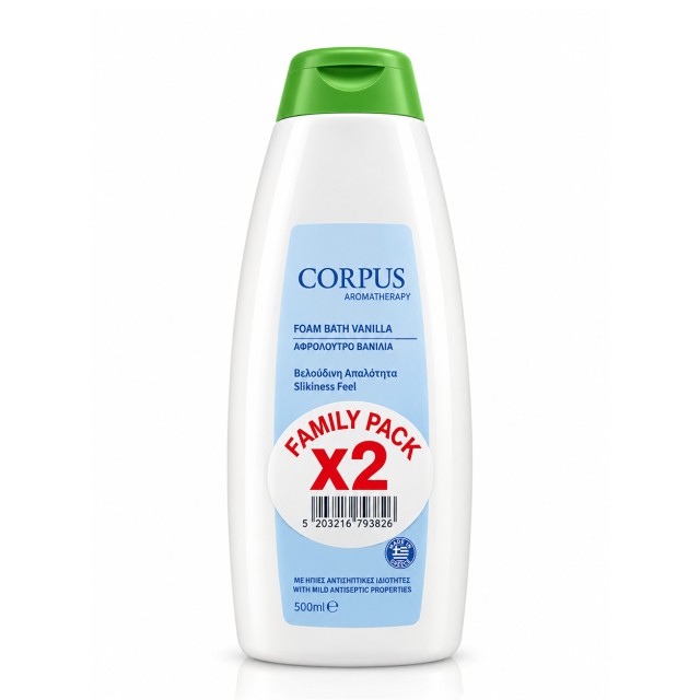 Corpus Foam Bath Αφρόλουτρο Vanilla Family Pack 500ml x 2τμχ