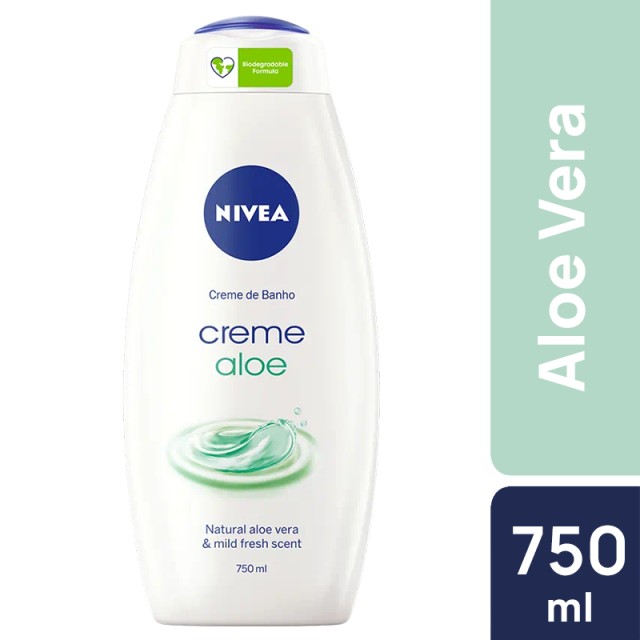 Nivea Aloe Vera Αναζωογονητικό Κρεμώδες Αφρόλουτρο με Καταπραϋντική Αλόη, 750ml