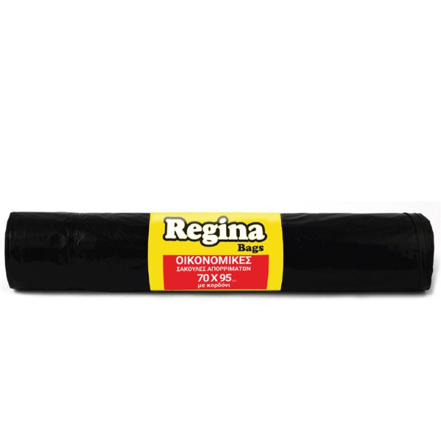 Regina Μαύρες Σακούλες Απορριμμάτων με Κορδόνι, 70x95cm, 10τεμ.