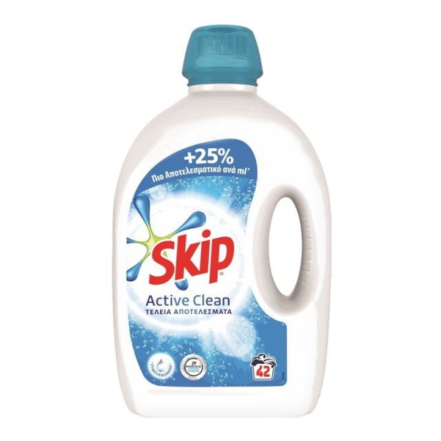 Skip Active Clean, Υγρό Απορρυπαντικό Πλυντηρίου Ρούχων, 2,1lt, 42 μεζούρες
