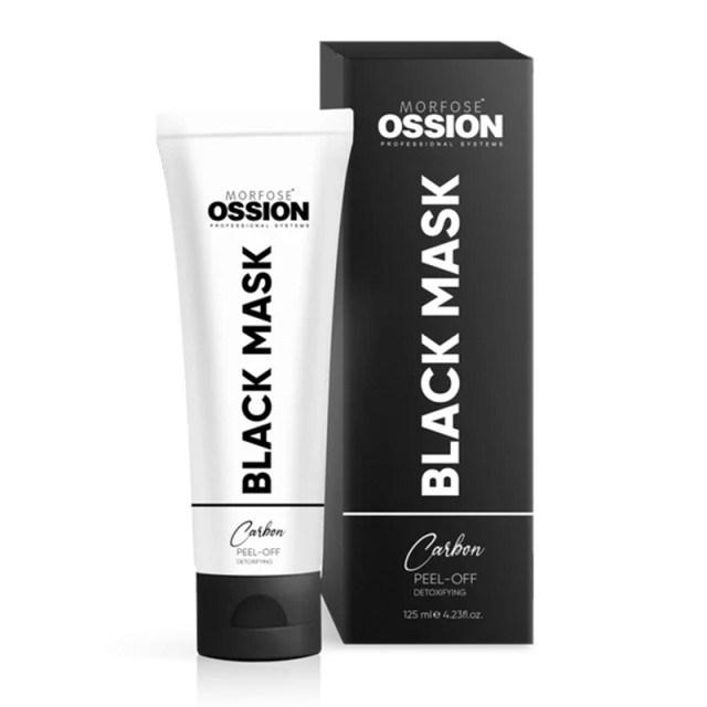 Morfose Ossion Carbon Peel off Black Mask, Μάσκα Προσώπου peel-off  με Ενεργό Άνθρακα για Βαθύ Καθαρισμό & Μείωση Πόρων 125ml