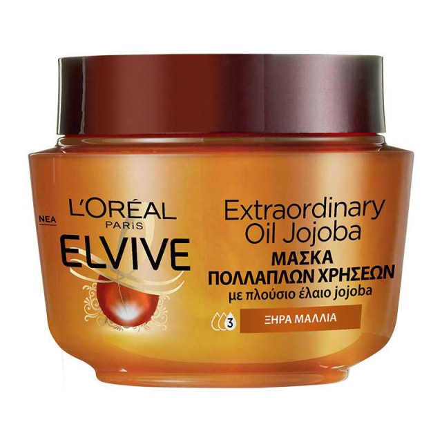 Elvive Extraordinary Oil Jojoba Mask, Mάσκα για Ξηρά Μαλλιά, 300ml