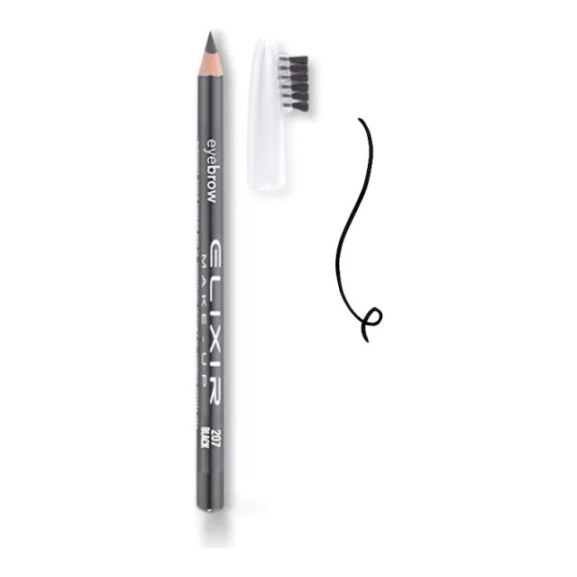 Elixir Eyebrow Pencil Νο207 Black Μολύβι Φρυδιών 1,2 g