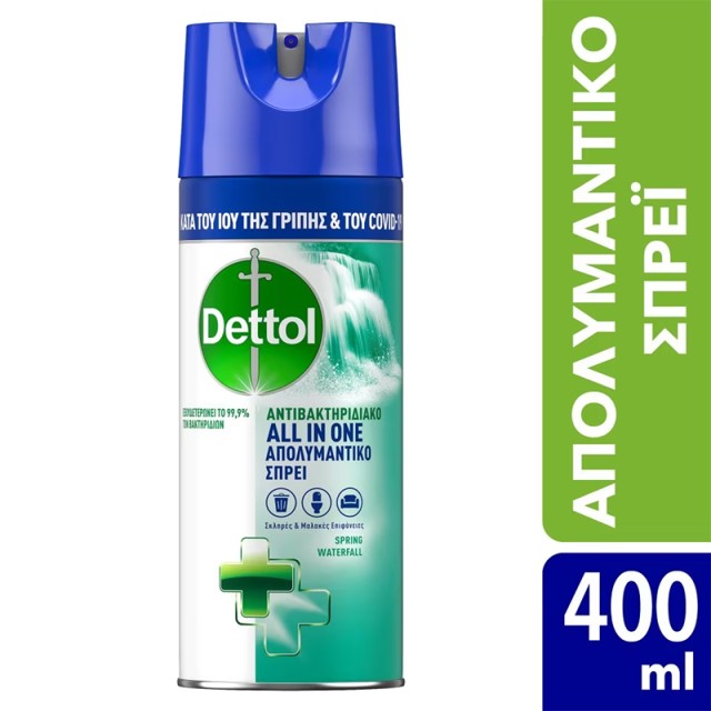 Dettol  All in One Spring Waterfall, Αντιβακτηριδιακό Απολυμαντικό Σπρέι 400ml