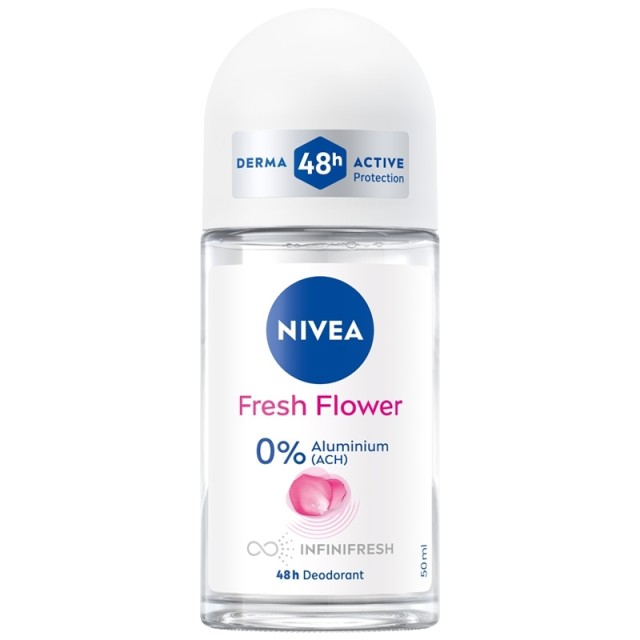Nivea Fresh Flower Deodorant Roll-On 0% Aluminium, Γυναικείο Αποσμητικό, 50ml