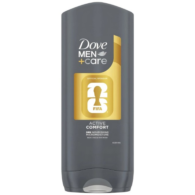 Dove Men + Care Active Comfort Fifa 24h Freshness, Ανδρικό Αφρόλουτρο για Πρόσωπο, Σώμα & Μαλλιά, 400ml
