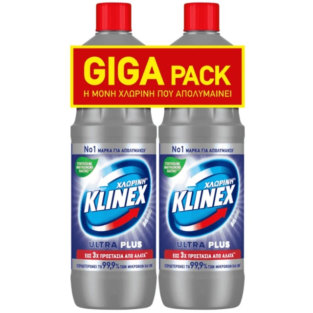 Klinex Ultra Χλωρίνη Silver Giga Pack, 1200ml, 2τεμ
