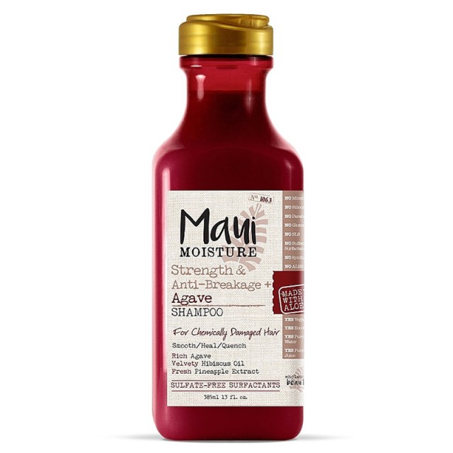 Maui Moisture Strength & Anti-Breakage + Agave Shampoo, Σαμπουάν για Ταλαιπωρημένα Μαλλιά από Βαφές & Styling 385ml