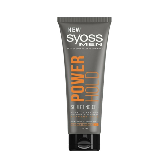 Syoss Men Power Hold Sculpting Gel, Τζελ Μαλλιών για Πολύ Δυνατό Κράτημα μεγάλης διάρκειας, 250ml