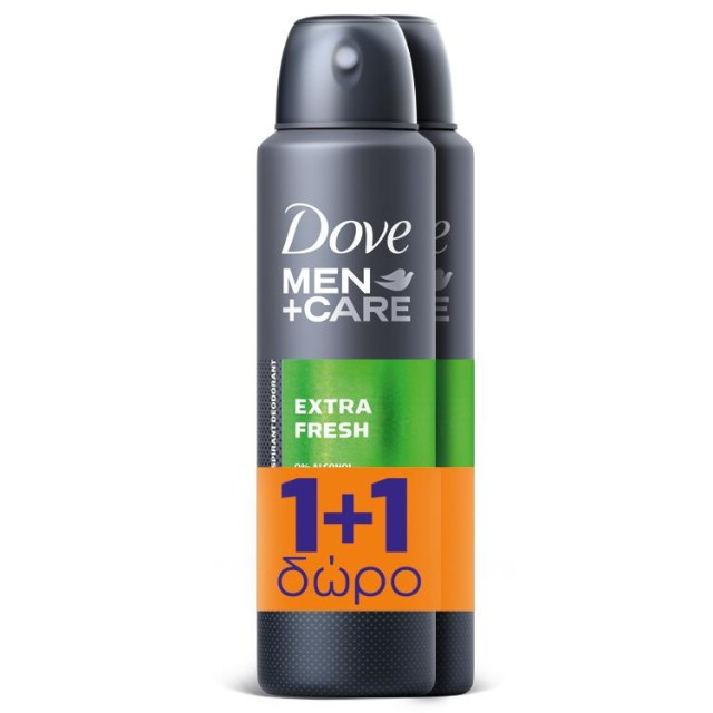 Dove Men+Care Extra Fresh, Αποσμητικό Σπρέι, 2x150ml 1+1 ΔΩΡΟ