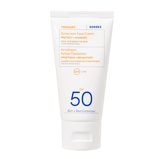Korres Yoghurt Sunscreen Face Cream SPF50 Αντηλιακή Κρέμα Προσώπου, 50ml