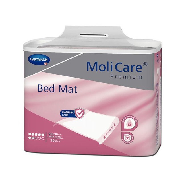 Hartmann MoliCare Premium with Wings, Υποσέντονα Ακράτειας 7 Σταγόνων, 60x90cm, με Πτερύγια  Συγκράτησης, 30τμχ