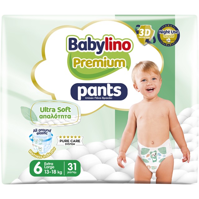 Πάνα-βρακάκι Babylino Premium Pants Nο6 13-18kg 31 τεμ.