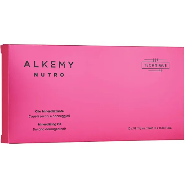 Technique Alkemy Nutro Mineralising Oil, Αμπούλες Θεραπείας για Ξηρά, Ταλαιπωρημένα Μαλλιά, Σετ 10τεμ.x10ml