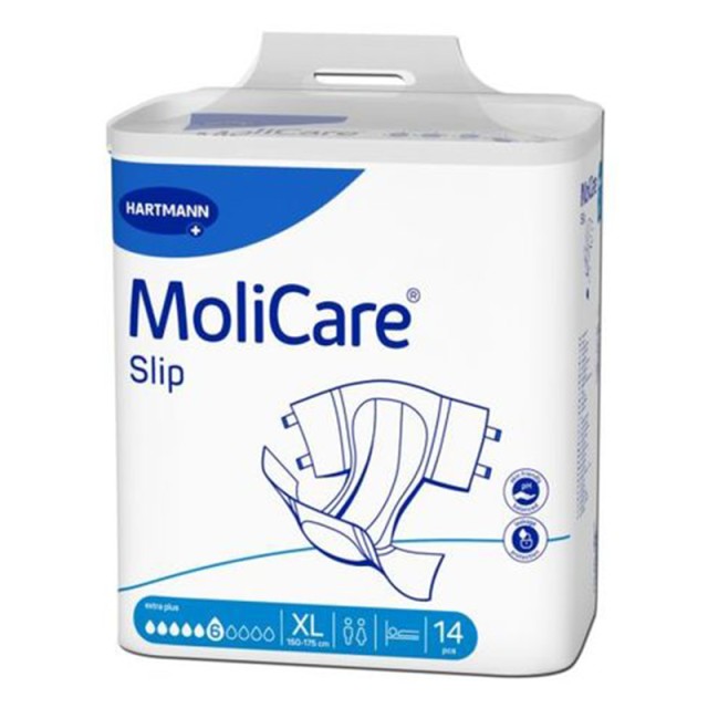Hartmann MoliCare Slip Extra Plus 6 Drops, Πάνες Ακράτειας Ημέρας Extra Large (Περ: 150-175cm) 14τμχ