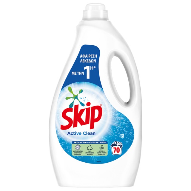 Skip Active Clean Υγρό Πλυντηρίου Ρούχων, 70μεζoύρες 3,5lt