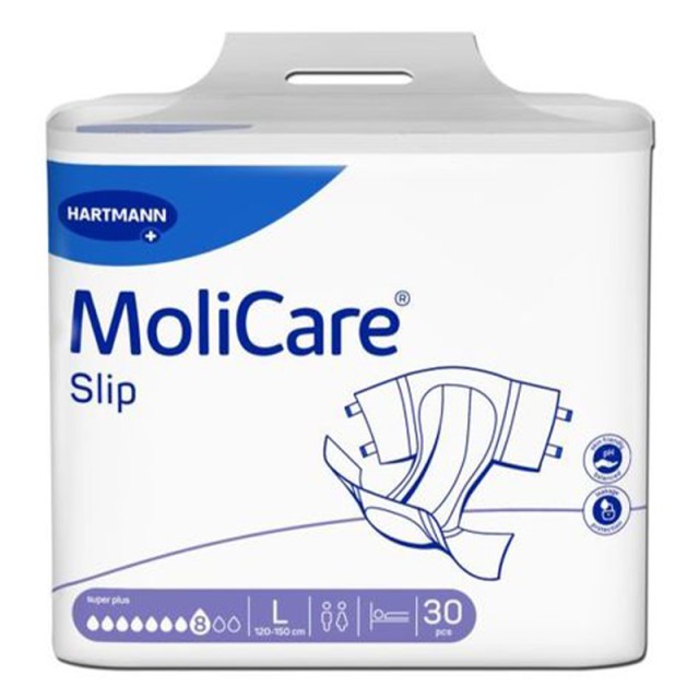 Hartmann Molicare Slip Super Plus 8 Drops, Πάνες Ακράτειας Large (120-150cm), 30τεμ