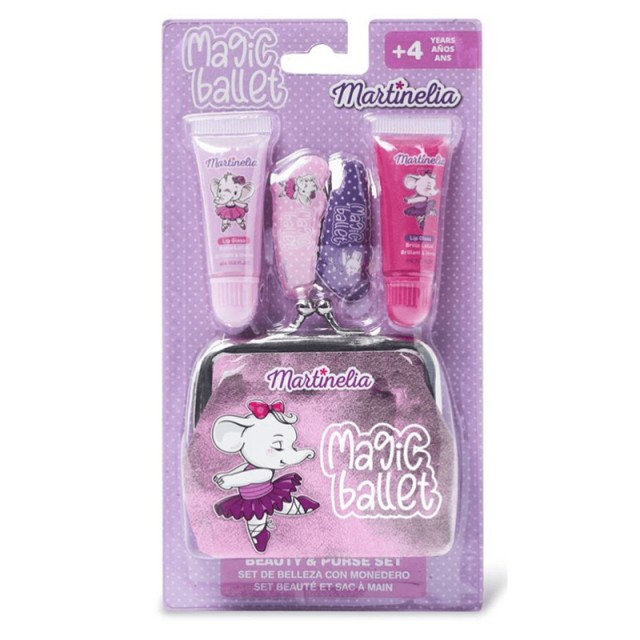 Martinelia Magic Ballet Beauty & Purse Set, Παιδικό Σετ με 2 x Lipgloss 4ml, 2 Κοκαλάκια Μαλλιών & Πορτοφόλι