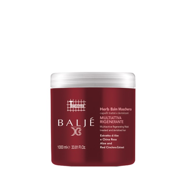 Technique Baljé Herb Balm Multiactive Regenerating Mask, Μάσκα Αναδόμησης Μαλλιών για ξηρά, αφυδατωμένα & κατεστραμμένα μαλλιά, 2x1000ml, 1+1 ΔΩΡΟ