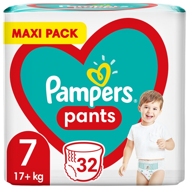 Pampers Pants Μέγεθος 7 (17kg+) - 32 Πάνες-βρακάκι, MAXI PACK