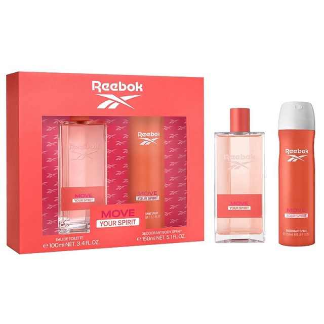 Reebok Move Your Spirit For Her, Άρωμα Eau de Toilette 100ml + Αποσμητικό Σπρέι 150ml, Σετ Δώρου