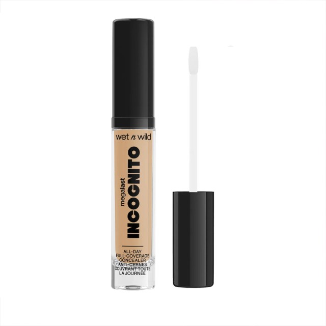 Wet n Wild Megalast Incognito All-day Liquid Concealer Medium Honey & Small Concealer Brush, 5.5ml