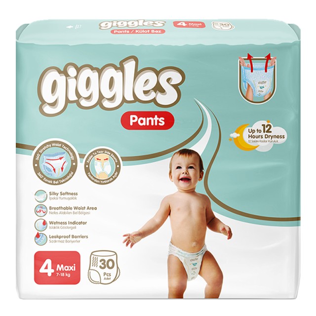 Βρεφικές Πάνες-Βρακάκι Giggles Pants No4 Maxi 7-18 Kg 30τμχ