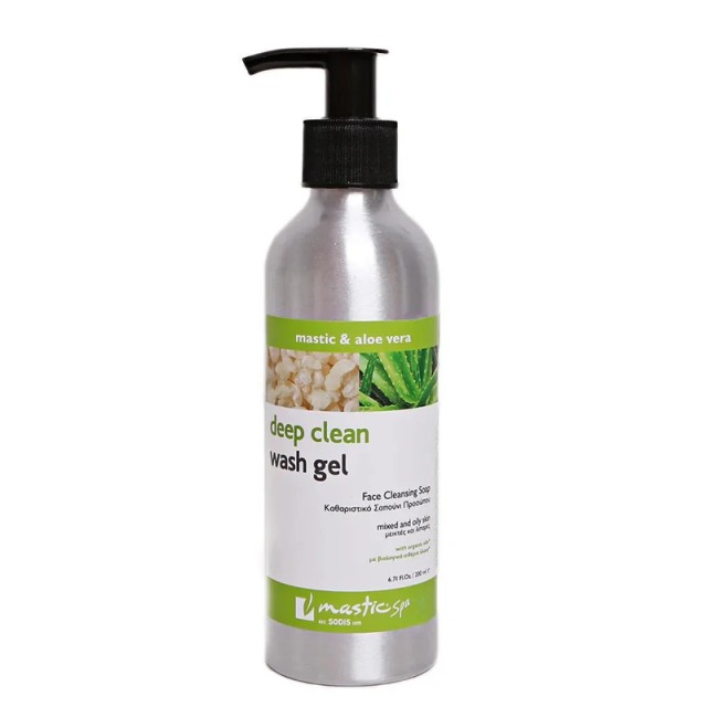 Mastic Spa Deep Clean Face Wash Καθαριστικό Gel Προσώπου με Μαστίχα & Βιολογική Αλόη, 200ml