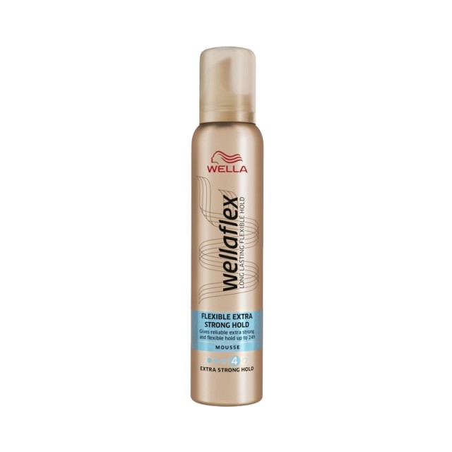 Wellaflex Flexible Extra Strong Hold Mousse, Αφρός για Πολύ Δυνατό Κράτημα στα Μαλλιά, 200ml